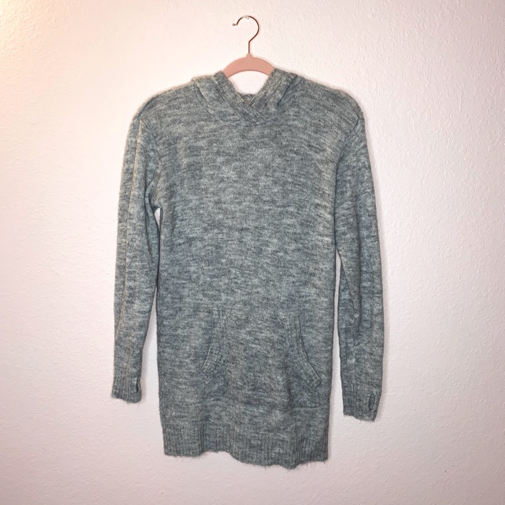 H&M grey hooded sweater dress, size XS, never worn /new condition, stretchy